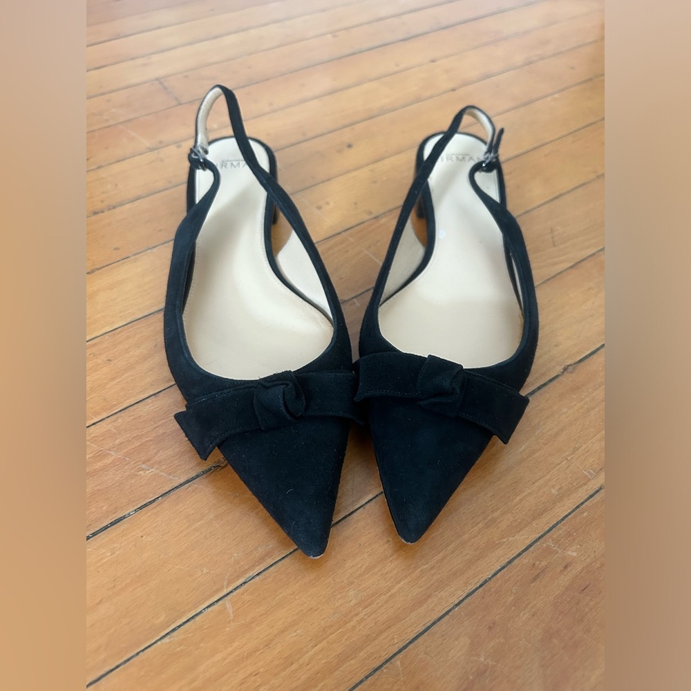 Alexandre Birman Clarita black suede slingback flats